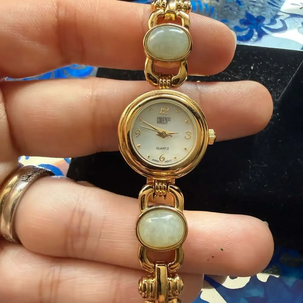 Gruen II Gold Tone Women's Quartz Dress Watch with Mother of Pearl Dial
